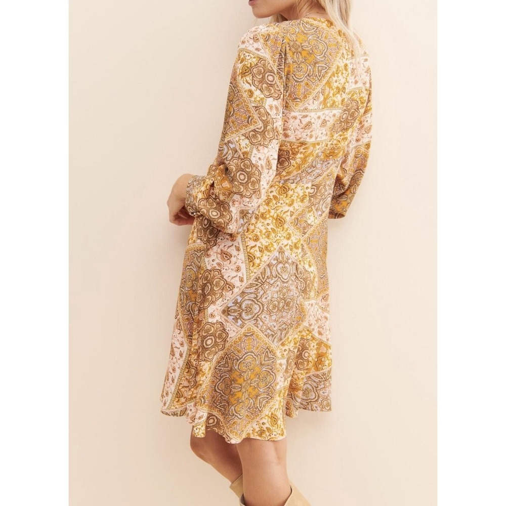 Kachel X Anthropologie Zola Patchwork Paisley Button Front Mini Dress Size 2 - Picture 5 of 9